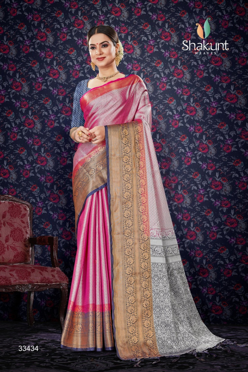Shakunt Weaves Sks Pure 2120 Art Silk Stylish Designer Gorgeous Look Sarees