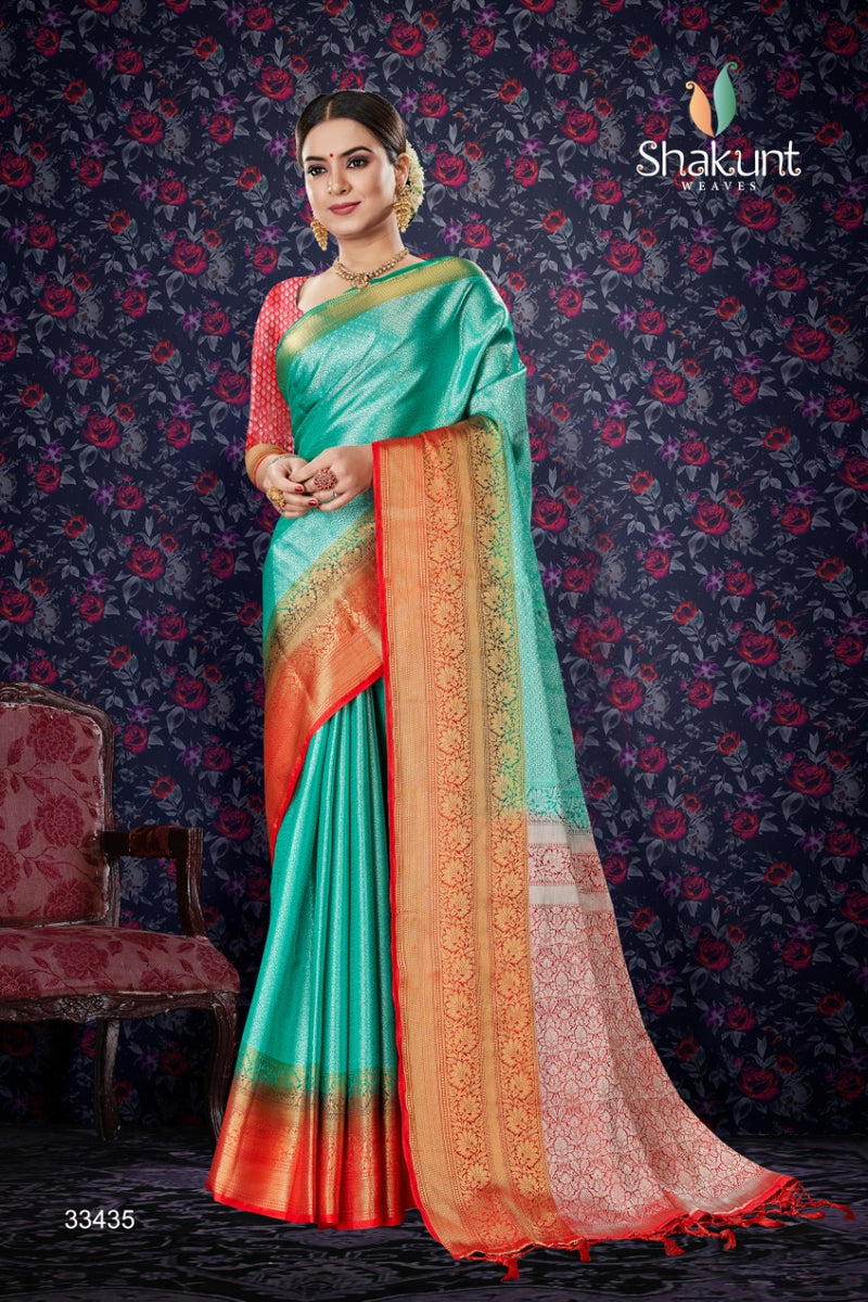 Shakunt Weaves Sks Pure 2120 Art Silk Stylish Designer Gorgeous Look Sarees