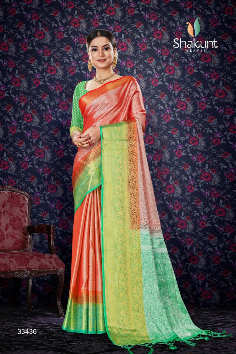 Shakunt Weaves Sks Pure 2120 Art Silk Stylish Designer Gorgeous Look Sarees