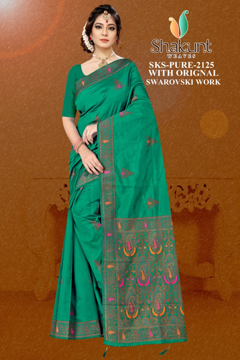 Shakunt Weaves Sks Pure 2125 Art Silk Stylish Designer Wear Sarees