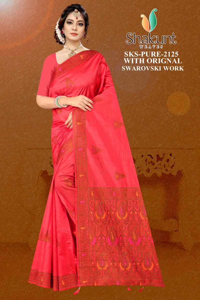 Shakunt Weaves Sks Pure 2125 Art Silk Stylish Designer Wear Sarees