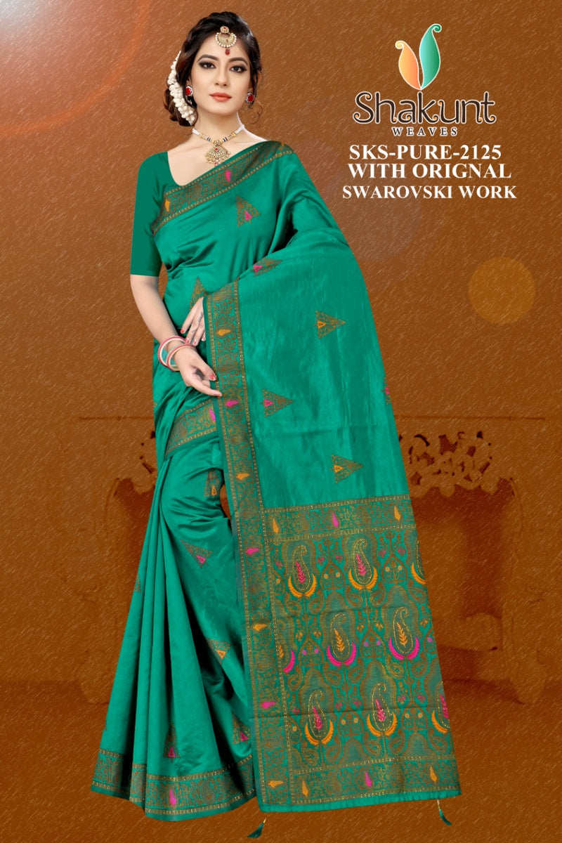 Shakunt Weaves Sks Pure 2125 Art Silk Stylish Designer Wear Sarees