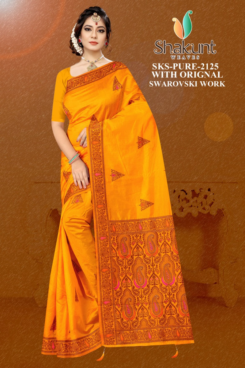 Shakunt Weaves Sks Pure 2125 Art Silk Stylish Designer Wear Sarees
