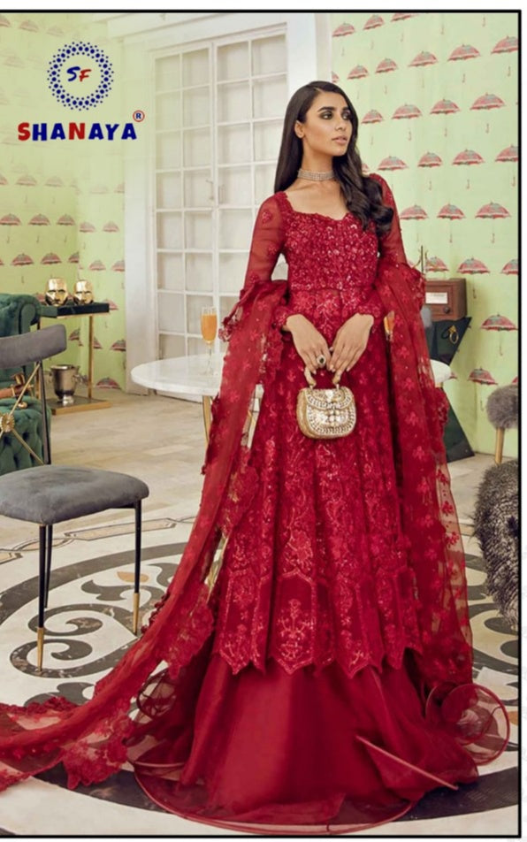 Shanaya Fashion Rose Bridal S  59 Butterfly Net Stylish Designer Salwar Suit
