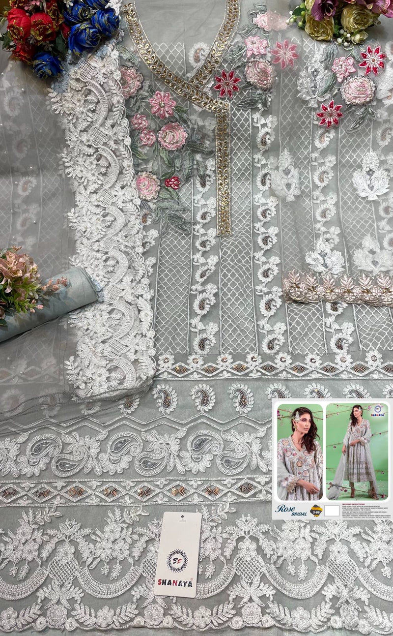 Shanaya Fashion Rose Bridal S 86 Butterfly Net Heavy Work Salwar Kameez