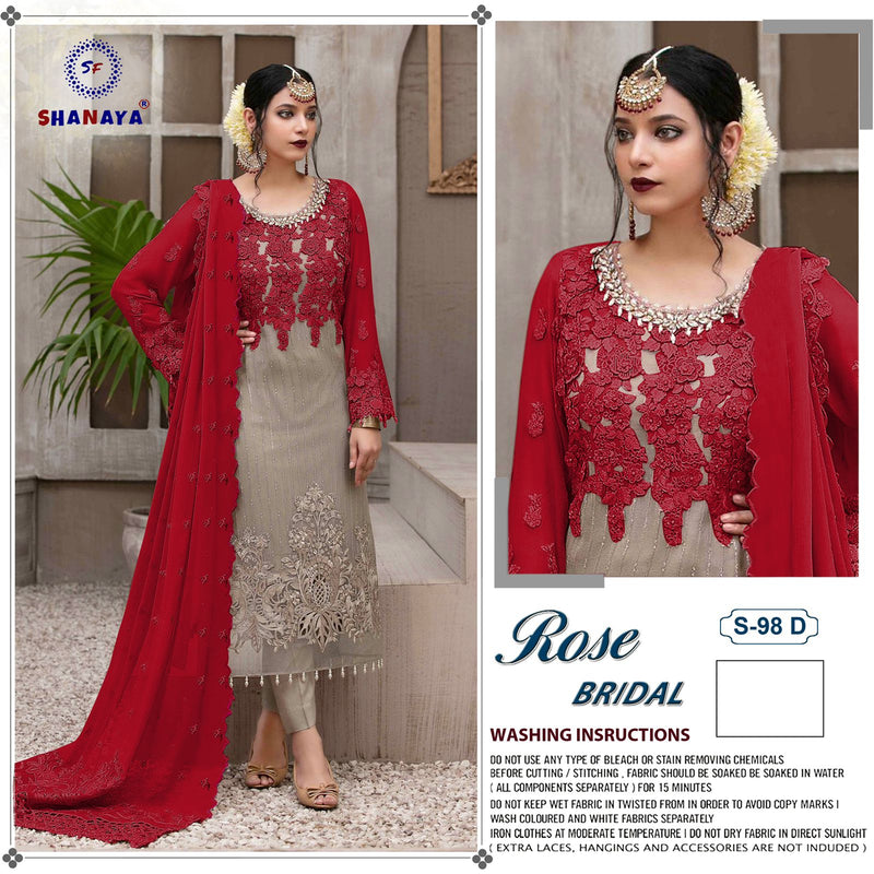 Shanaya Fashion Rose Bridal S 98 D Georgette Party Wear Salwar Suits