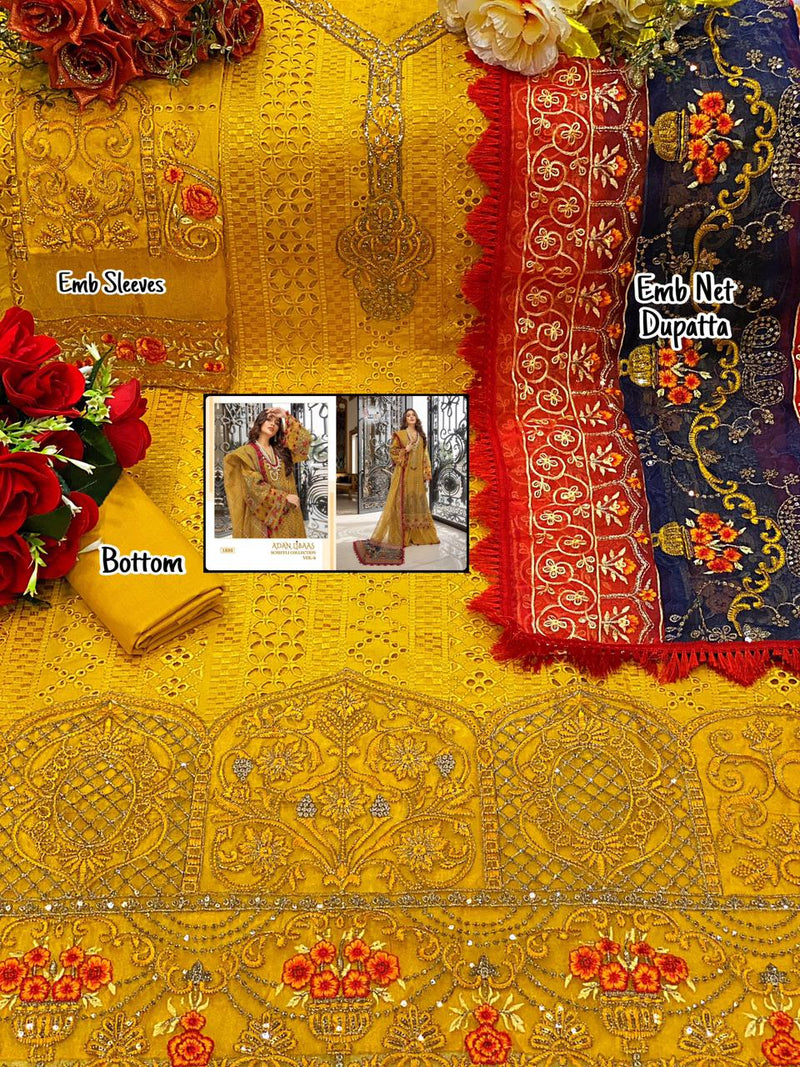 Shree Fab 1896  Adan Libaas Schiffli  Lawn Cotton Salwar Suit