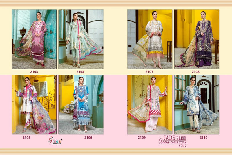 Shree Fab Jade Bliss Lawn Collection Vol 2 Lawn Cotton Stylish Designer Casual Wear Salwar Suit