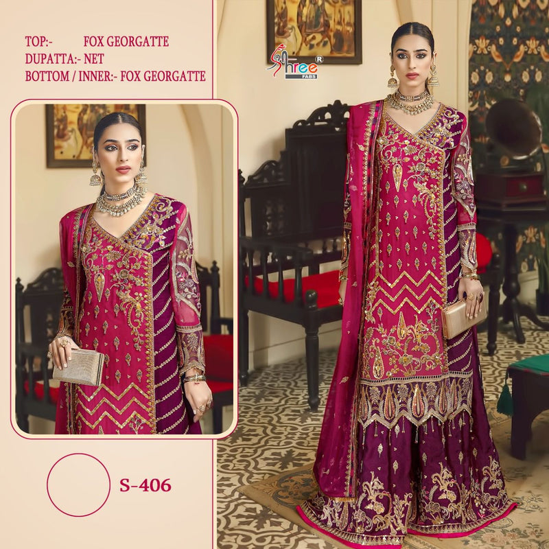 Shree Fab S 406 Georgette Party Wear Salwar Suit
