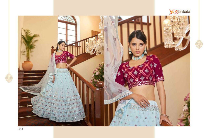 Shubhkala Bride Maid Vol 16 Dno 1942 Georgette Stylish Designer Wedding Wear Lehenga