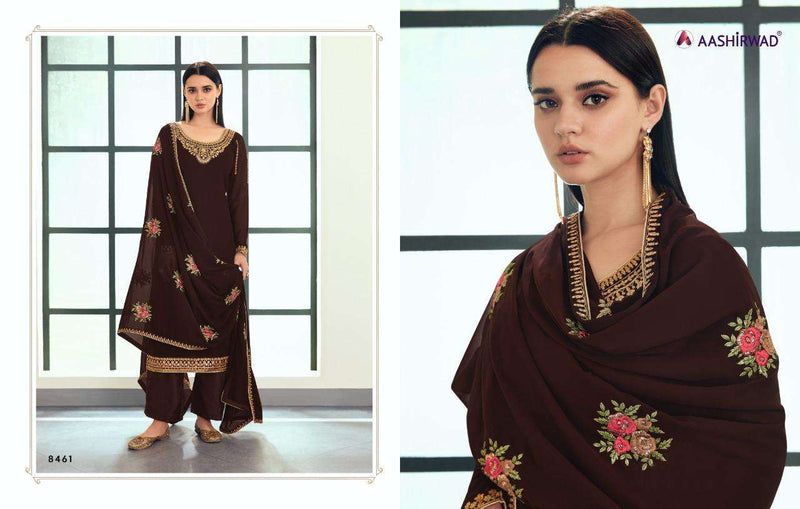 Aashirwad Sunehri Dno 8461 Georgette Stylish Designer Party Wear Salwar Kameez