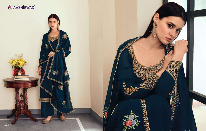 Aashirwad Sunehri Dno 8460 Georgette Stylish Designer Party Wear Salwar Kameez