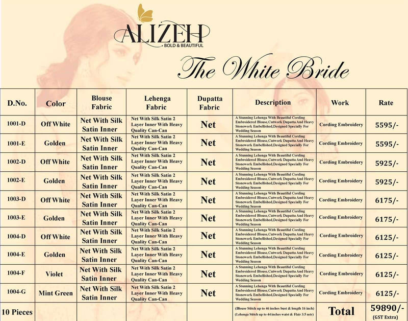 Alizeh The White Bride Classic Designer Bridal Wear Lehenga Collection