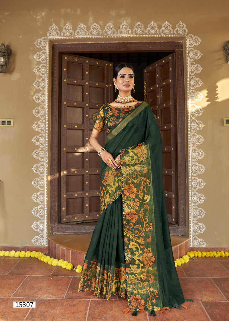 Trivani Saree Sannidhi Cotton Stylish Designer Festival Wear Printed Saree
