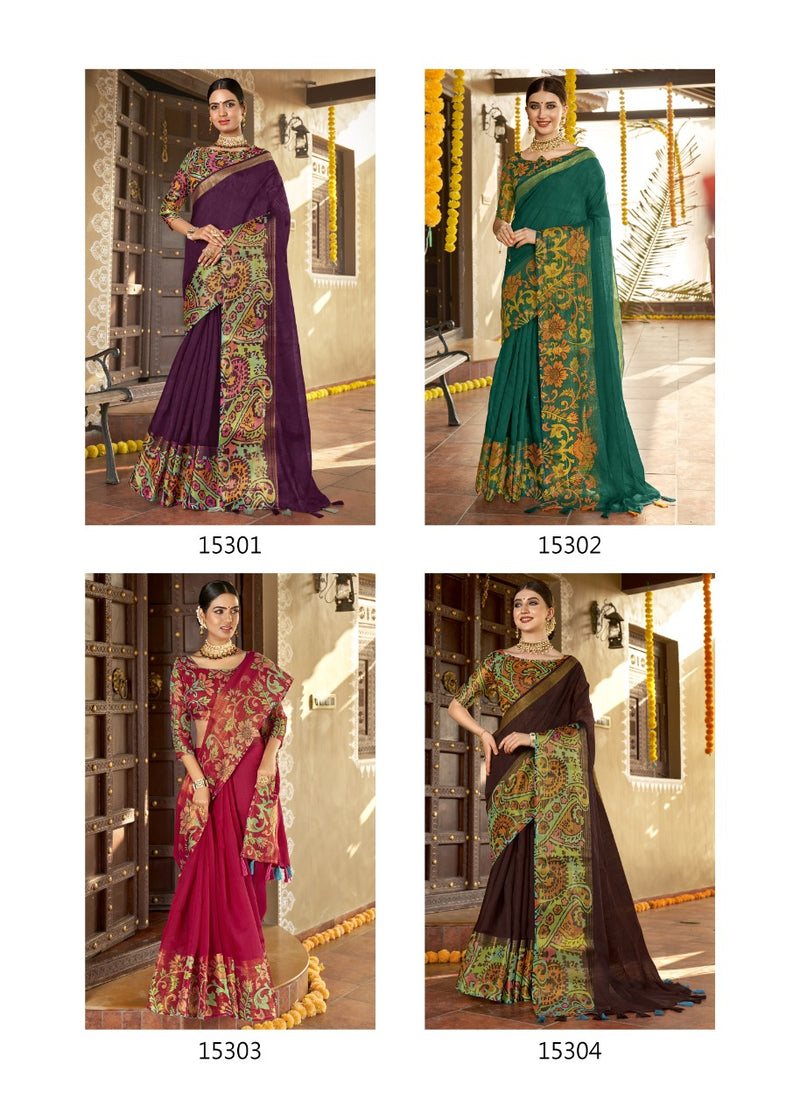 Trivani Saree Sannidhi Cotton Stylish Designer Festival Wear Printed Saree