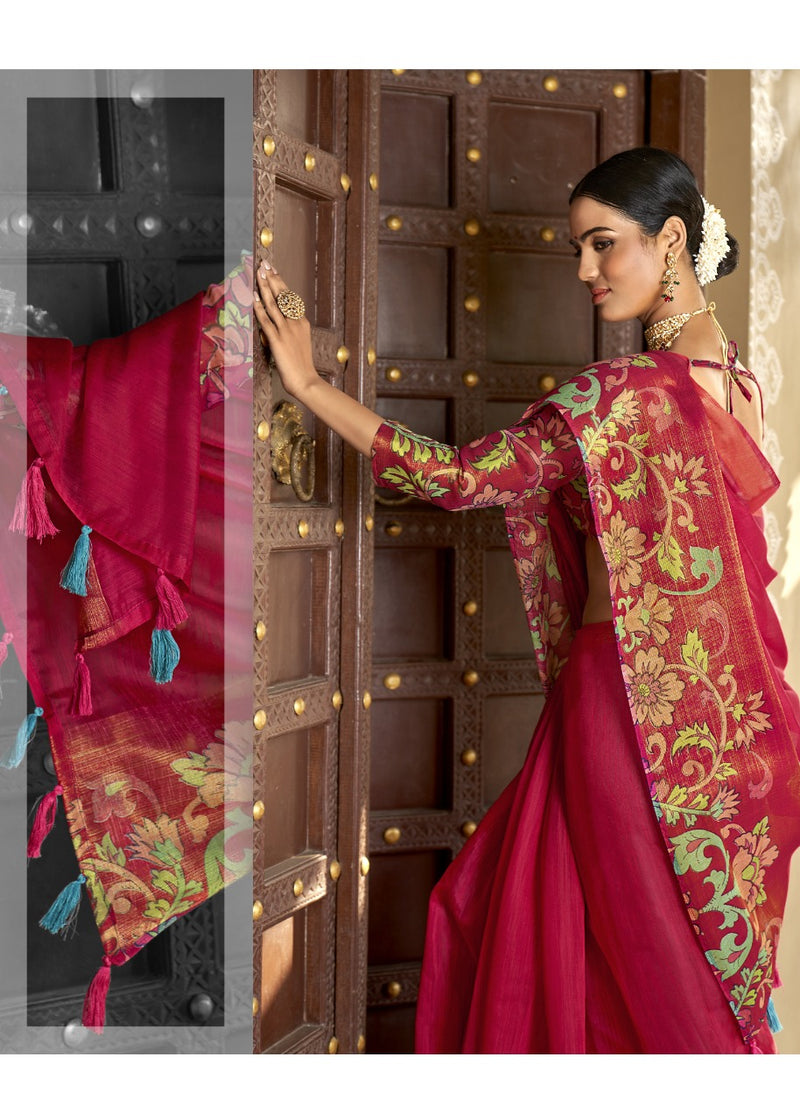 Trivani Saree Sannidhi Cotton Stylish Designer Festival Wear Printed Saree