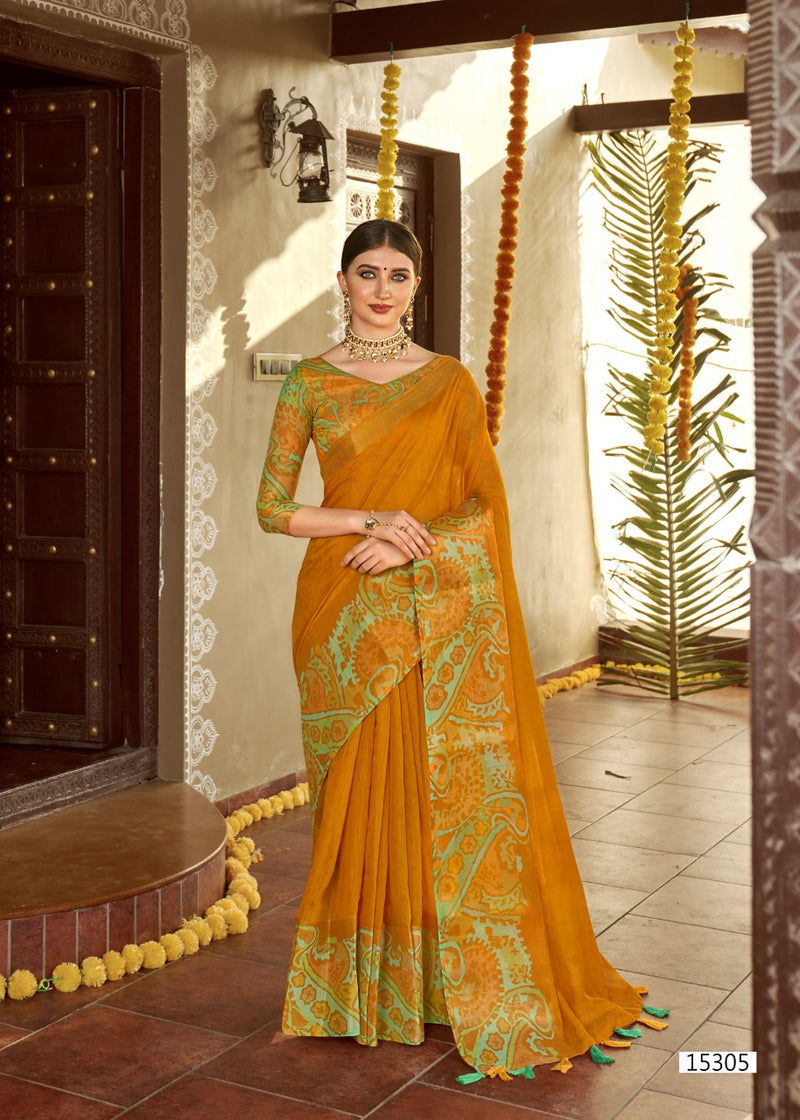 Trivani Saree Sannidhi Cotton Stylish Designer Festival Wear Printed Saree