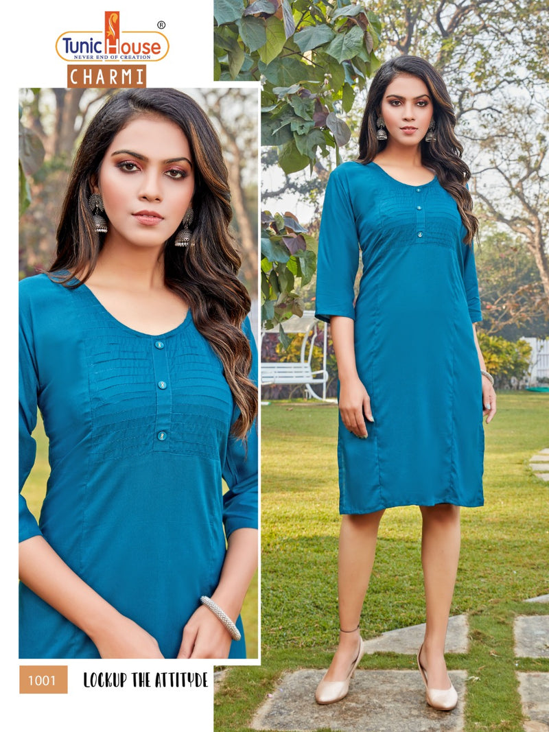 Tuni House Charmi Rayon Stylish Designer Graceful Look Casual Wear Kurti