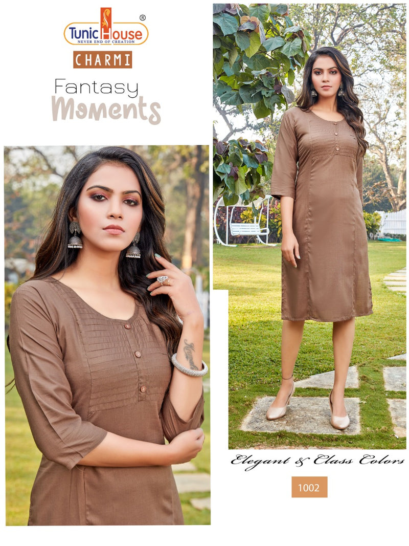 Tuni House Charmi Rayon Stylish Designer Graceful Look Casual Wear Kurti