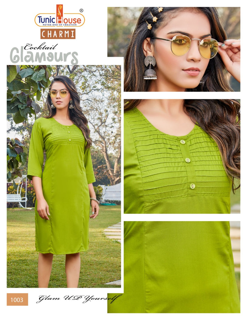 Tuni House Charmi Rayon Stylish Designer Graceful Look Casual Wear Kurti