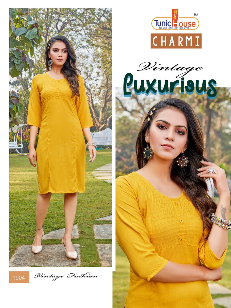 Tuni House Charmi Rayon Stylish Designer Graceful Look Casual Wear Kurti