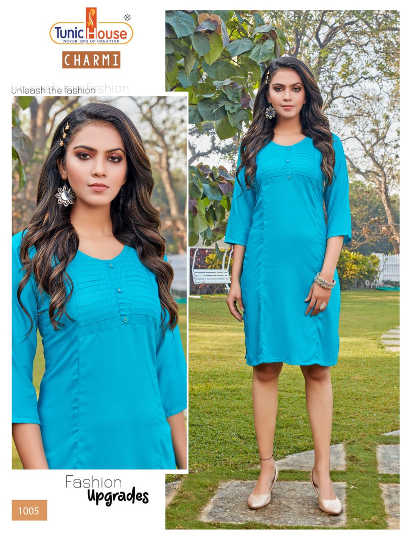 Tuni House Charmi Rayon Stylish Designer Graceful Look Casual Wear Kurti