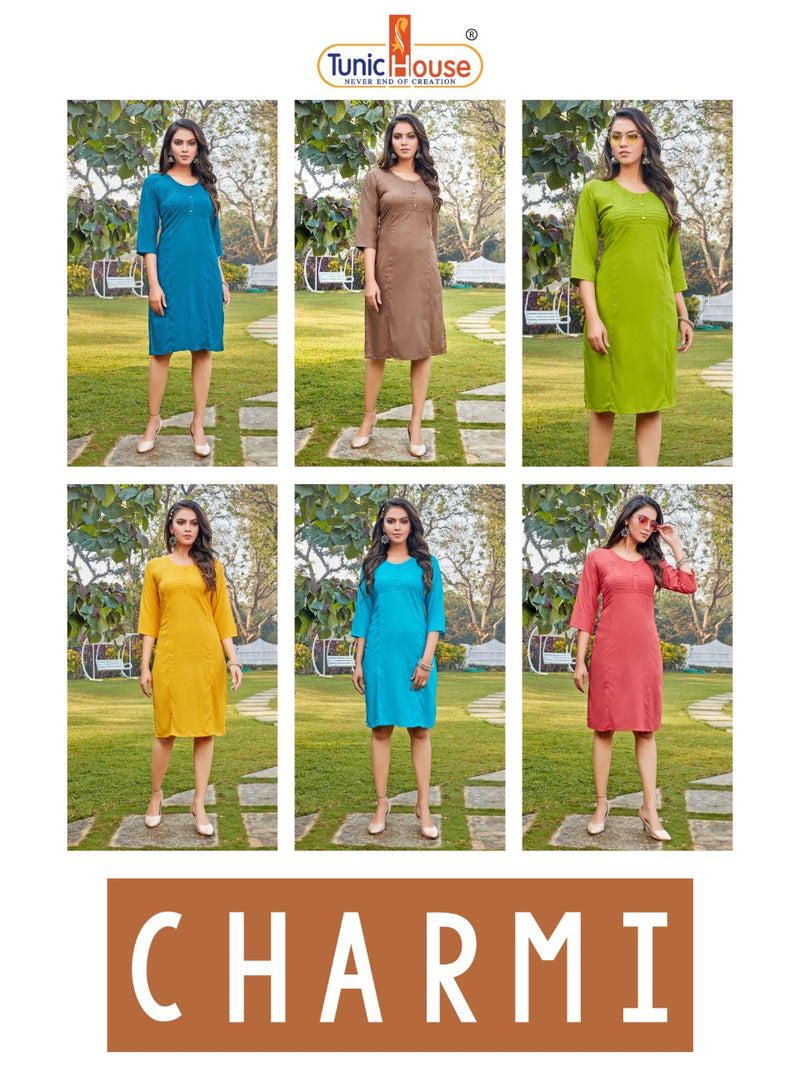 Tuni House Charmi Rayon Stylish Designer Graceful Look Casual Wear Kurti