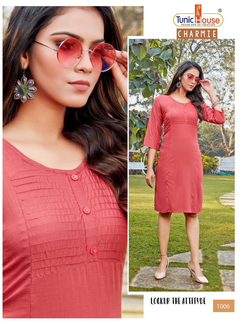 Tuni House Charmi Rayon Stylish Designer Graceful Look Casual Wear Kurti