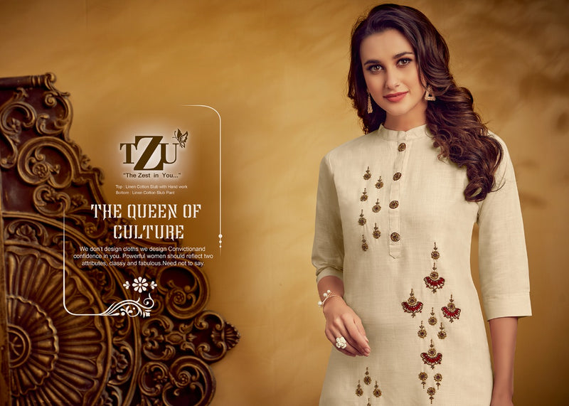 Tzu Amaya Linen Cotton Stylish Designer Casual Wear Kurti