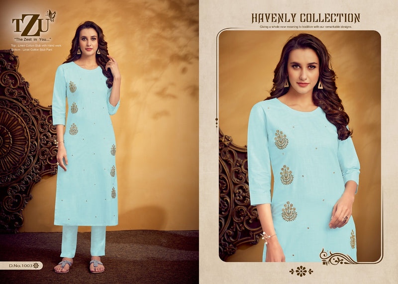 Tzu Amaya Linen Cotton Stylish Designer Casual Wear Kurti