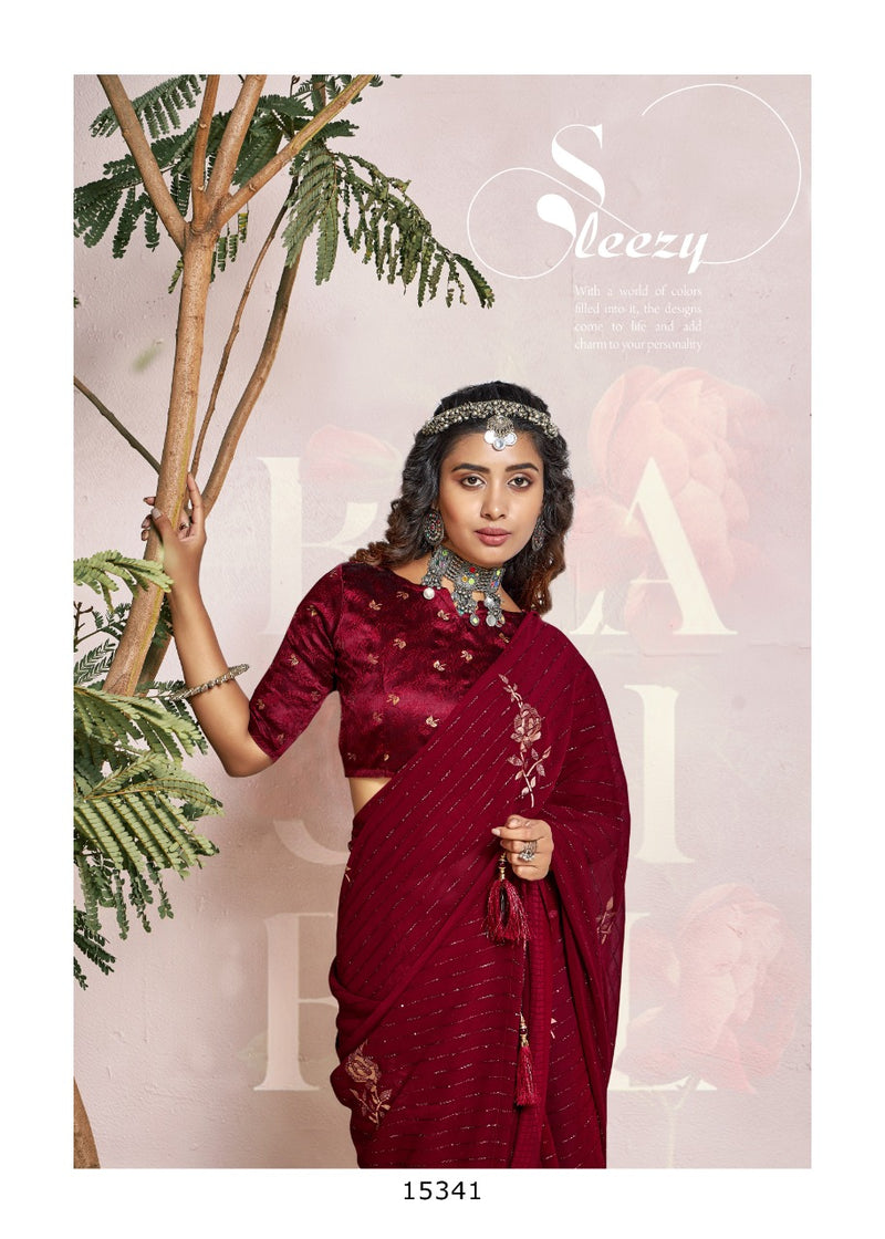 Vallabhi Print Lara Georgette Stylish Designer Party Wear Fancy Look Sarees
