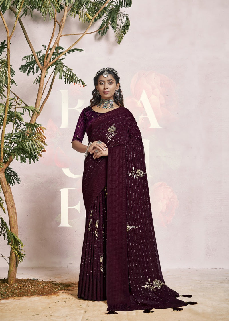Vallabhi Print Lara Georgette Stylish Designer Party Wear Fancy Look Sarees
