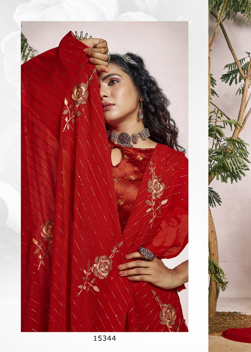 Vallabhi Print Lara Georgette Stylish Designer Party Wear Fancy Look Sarees