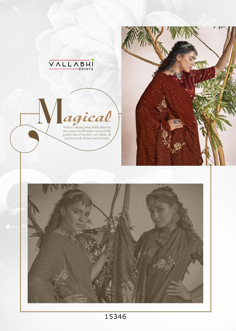 Vallabhi Print Lara Georgette Stylish Designer Party Wear Fancy Look Sarees