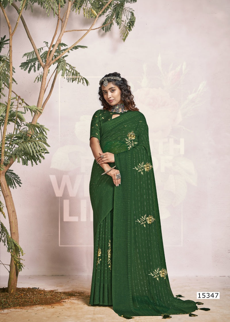 Vallabhi Print Lara Georgette Stylish Designer Party Wear Fancy Look Sarees