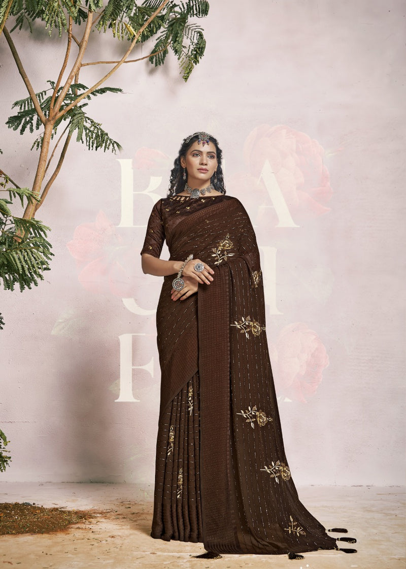 Vallabhi Print Lara Georgette Stylish Designer Party Wear Fancy Look Sarees