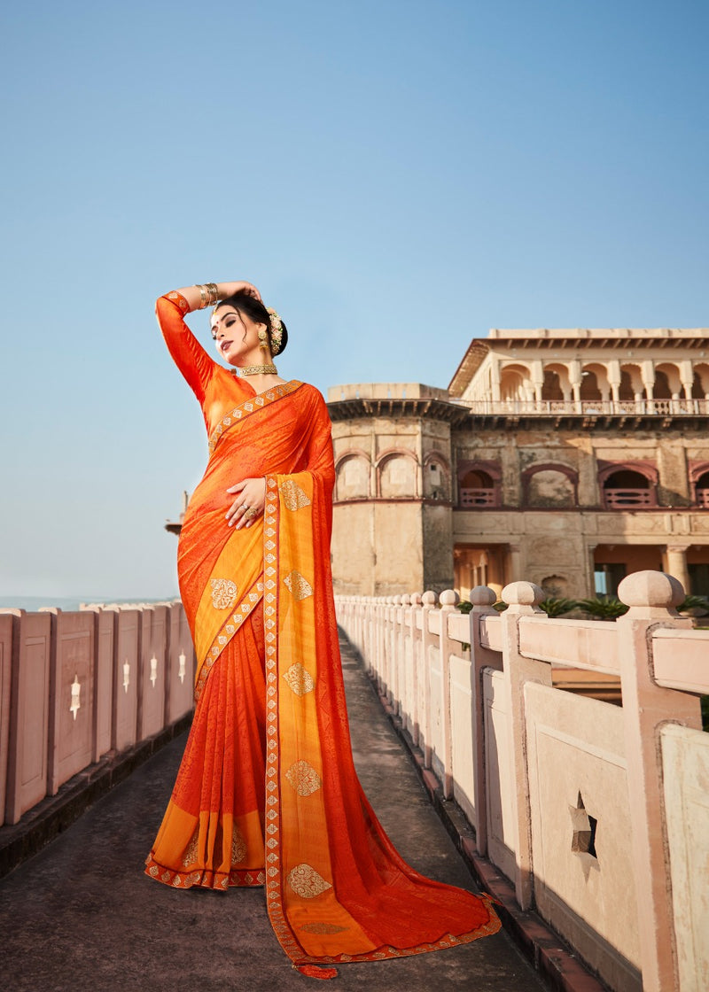 Vallabhi Prints Prasoon Georgette Stylish Designer Printed Wear Saree