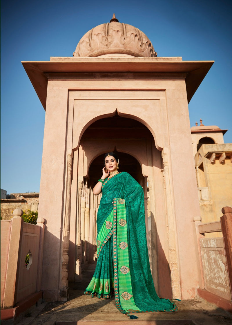 Vallabhi Prints Prasoon Georgette Stylish Designer Printed Wear Saree
