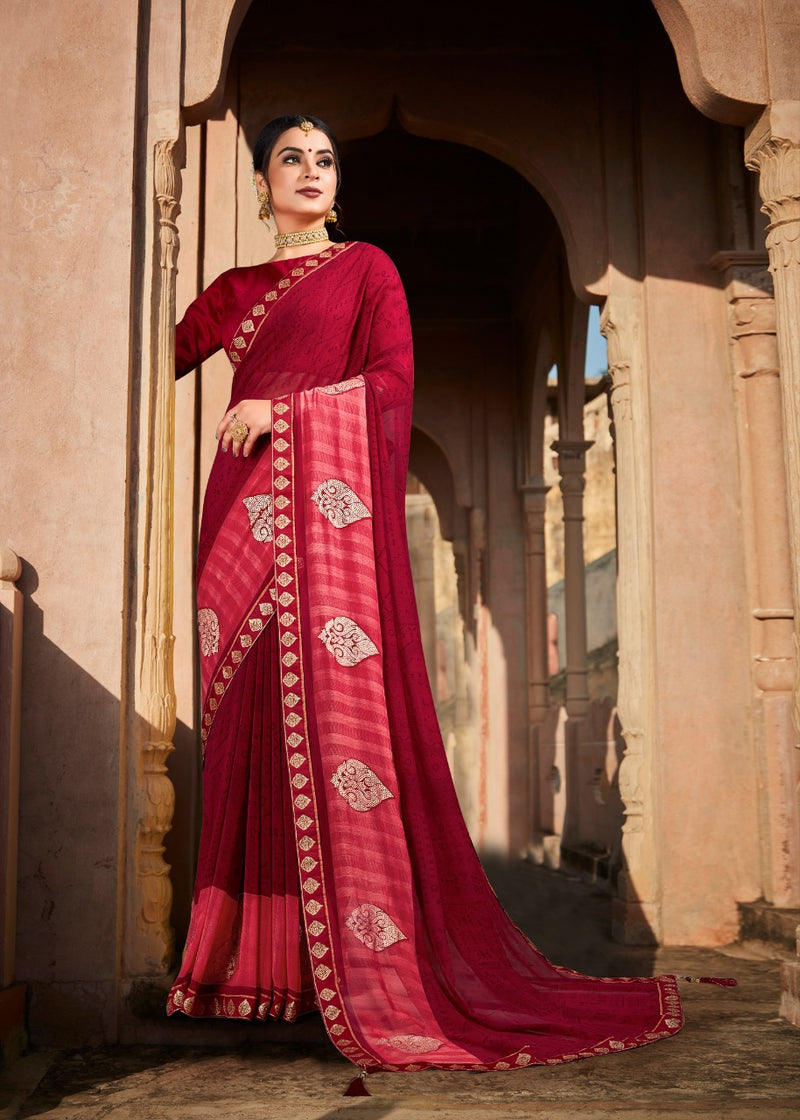 Vallabhi Prints Prasoon Georgette Stylish Designer Printed Wear Saree