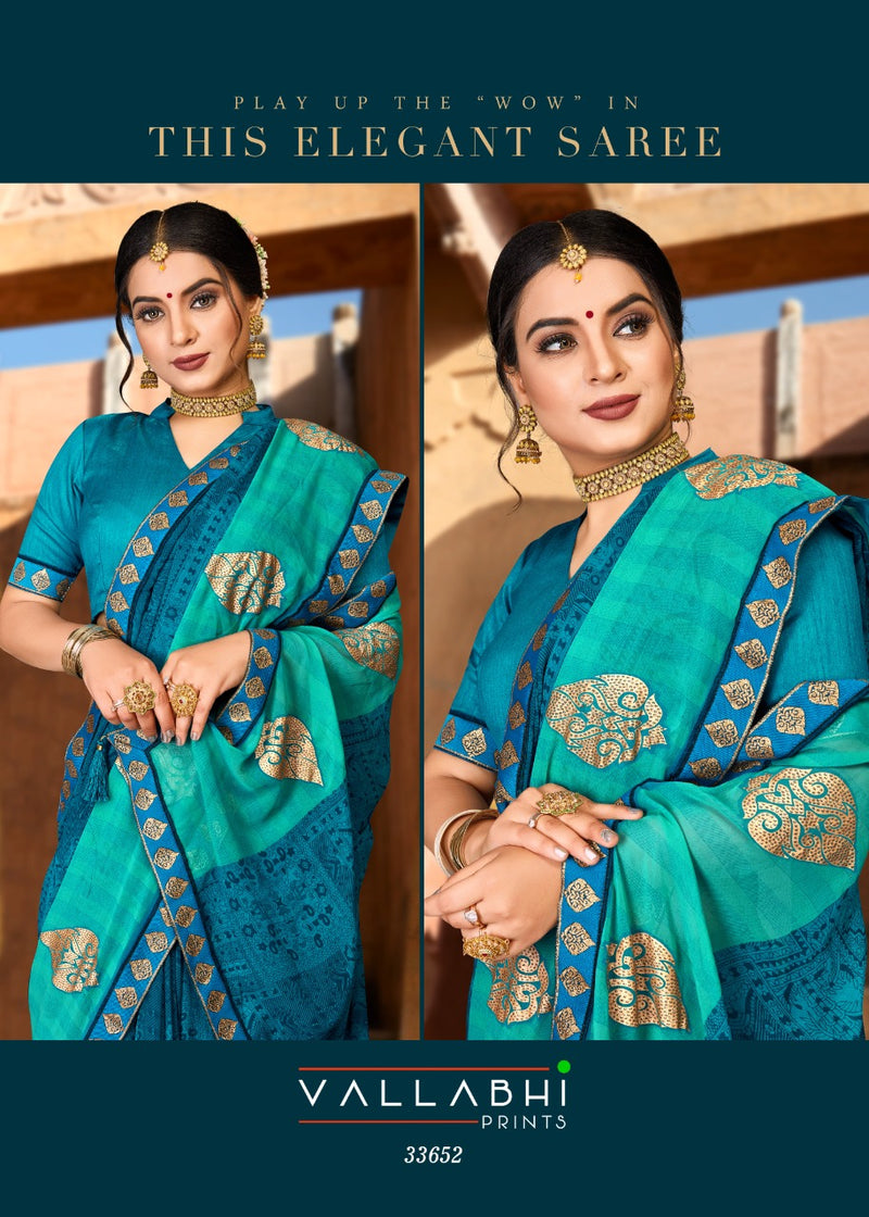 Vallabhi Prints Prasoon Georgette Stylish Designer Printed Wear Saree