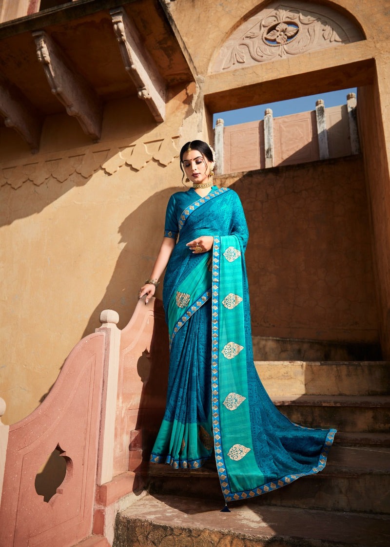 Vallabhi Prints Prasoon Georgette Stylish Designer Printed Wear Saree