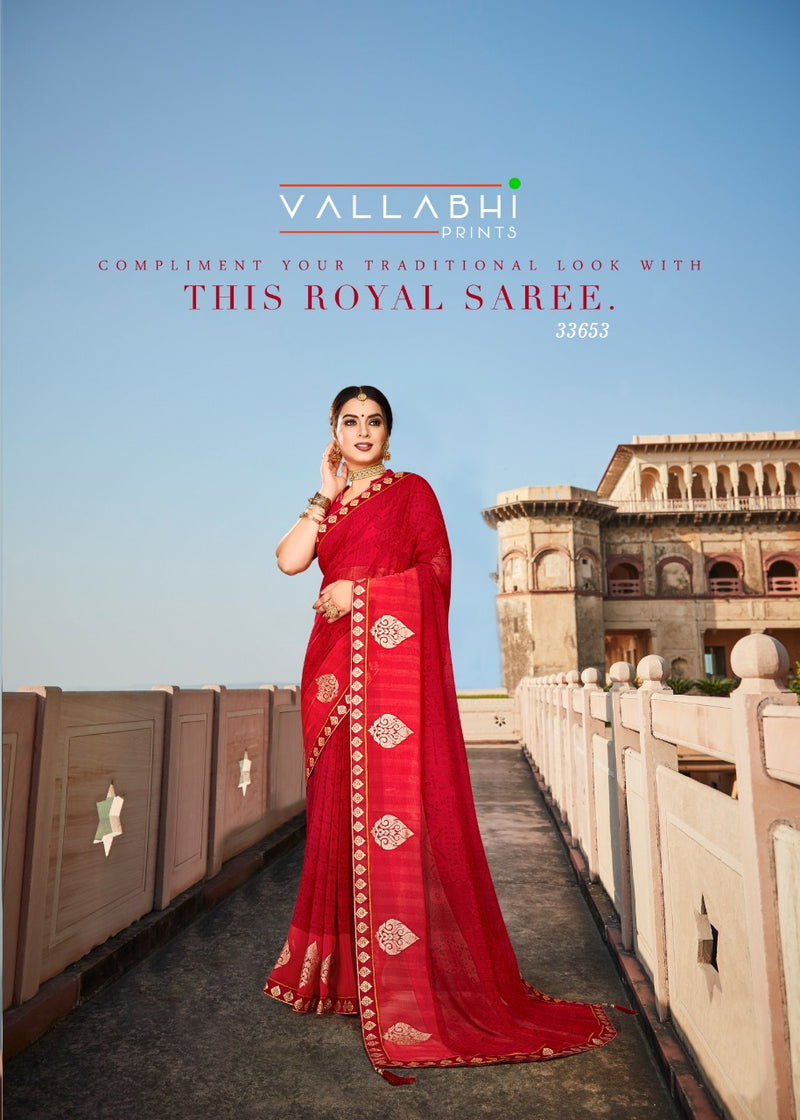 Vallabhi Prints Prasoon Georgette Stylish Designer Printed Wear Saree