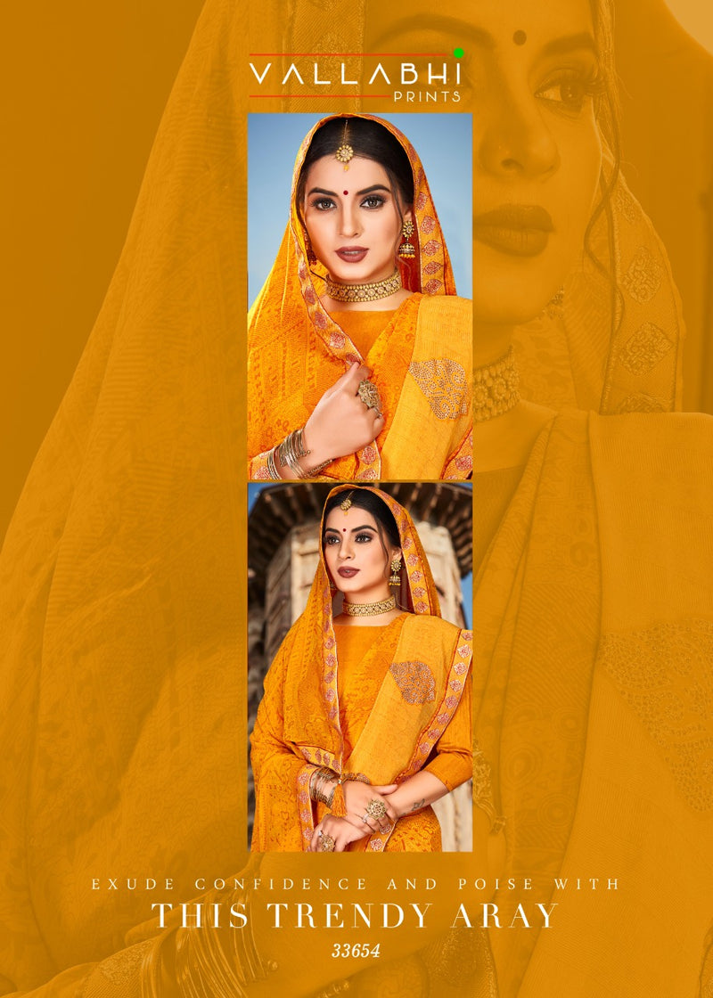 Vallabhi Prints Prasoon Georgette Stylish Designer Printed Wear Saree