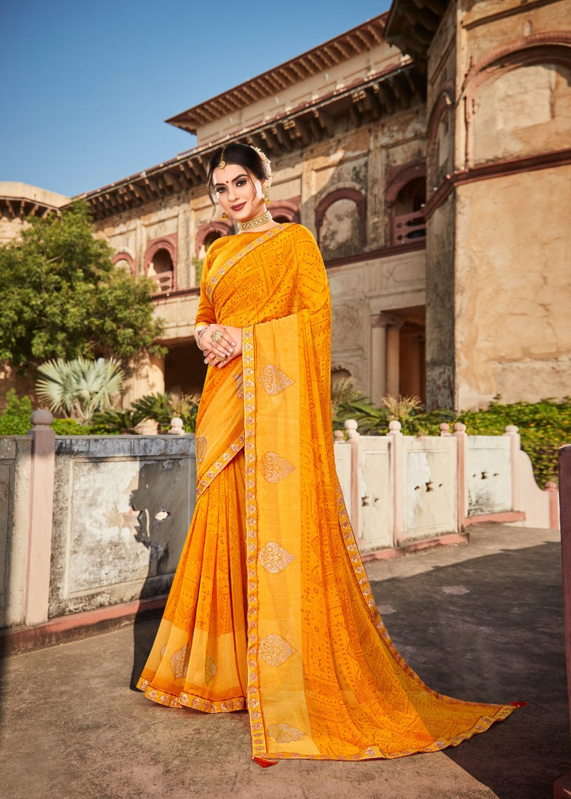 Vallabhi Prints Prasoon Georgette Stylish Designer Printed Wear Saree
