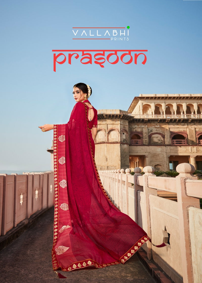 Vallabhi Prints Prasoon Georgette Stylish Designer Printed Wear Saree