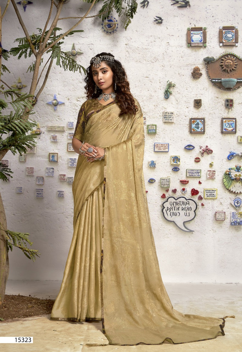 Vallabhi Print Shanaya Chinnon Chiffon Stylish Designer Party Wear Sarees