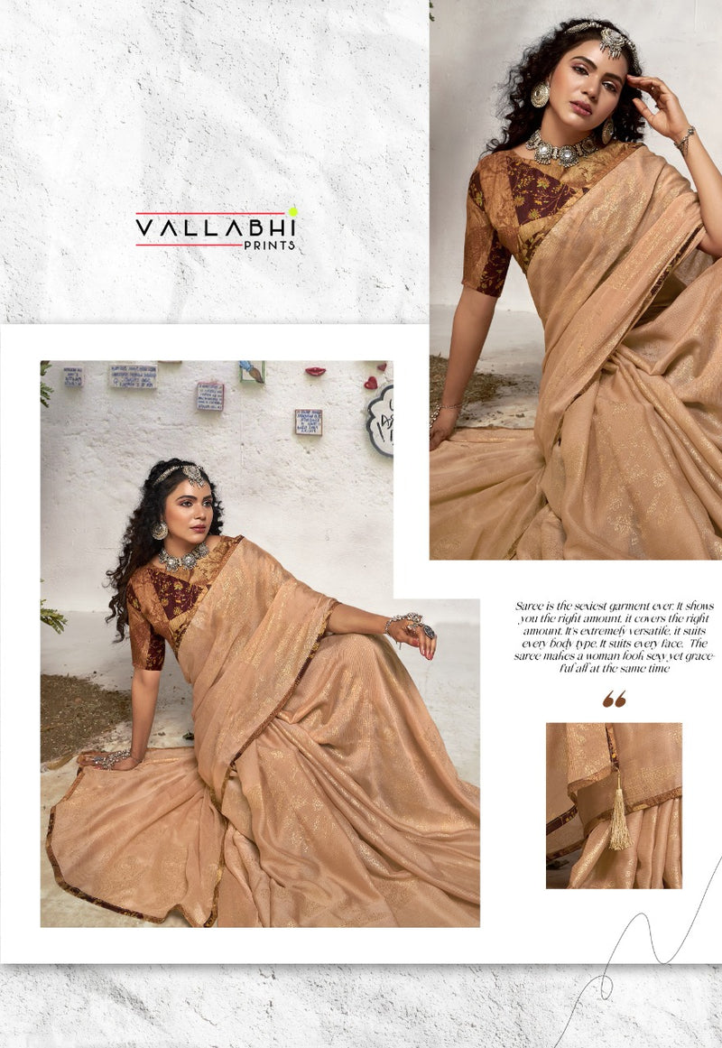 Vallabhi Print Shanaya Chinnon Chiffon Stylish Designer Party Wear Sarees