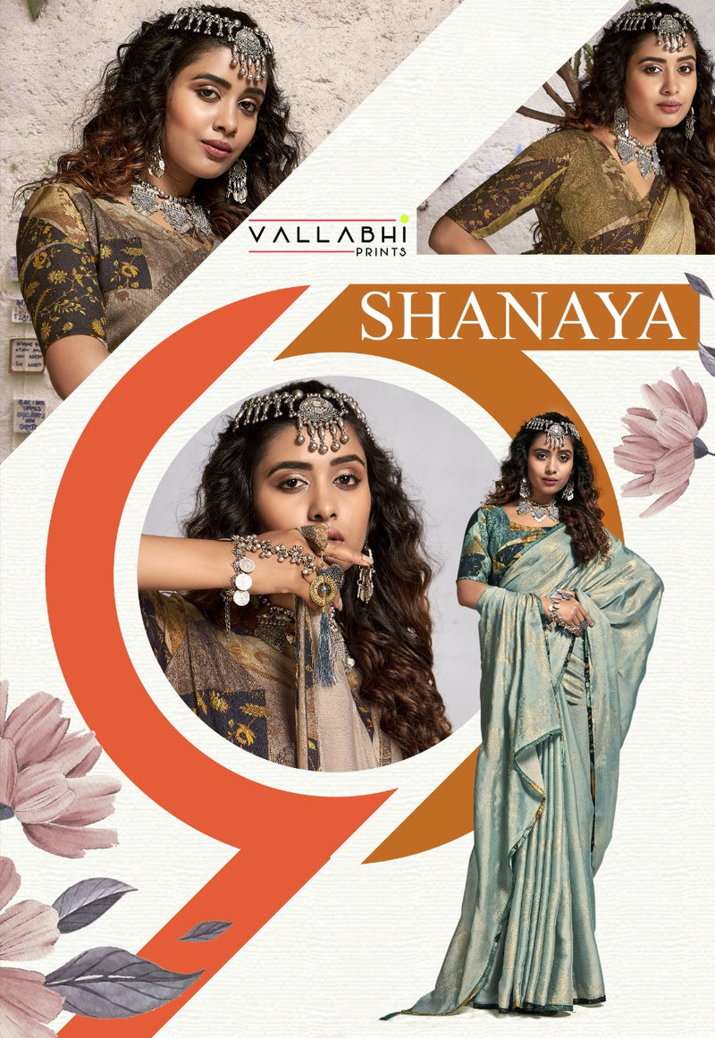 Vallabhi Print Shanaya Chinnon Chiffon Stylish Designer Party Wear Sarees