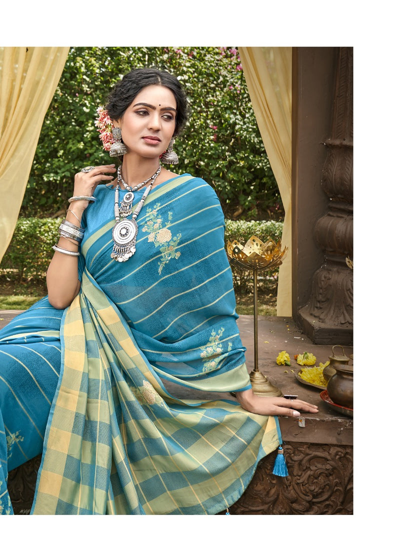 Vallabhi Print Soulful Weightless Stylish Designer Festival Wear Saree