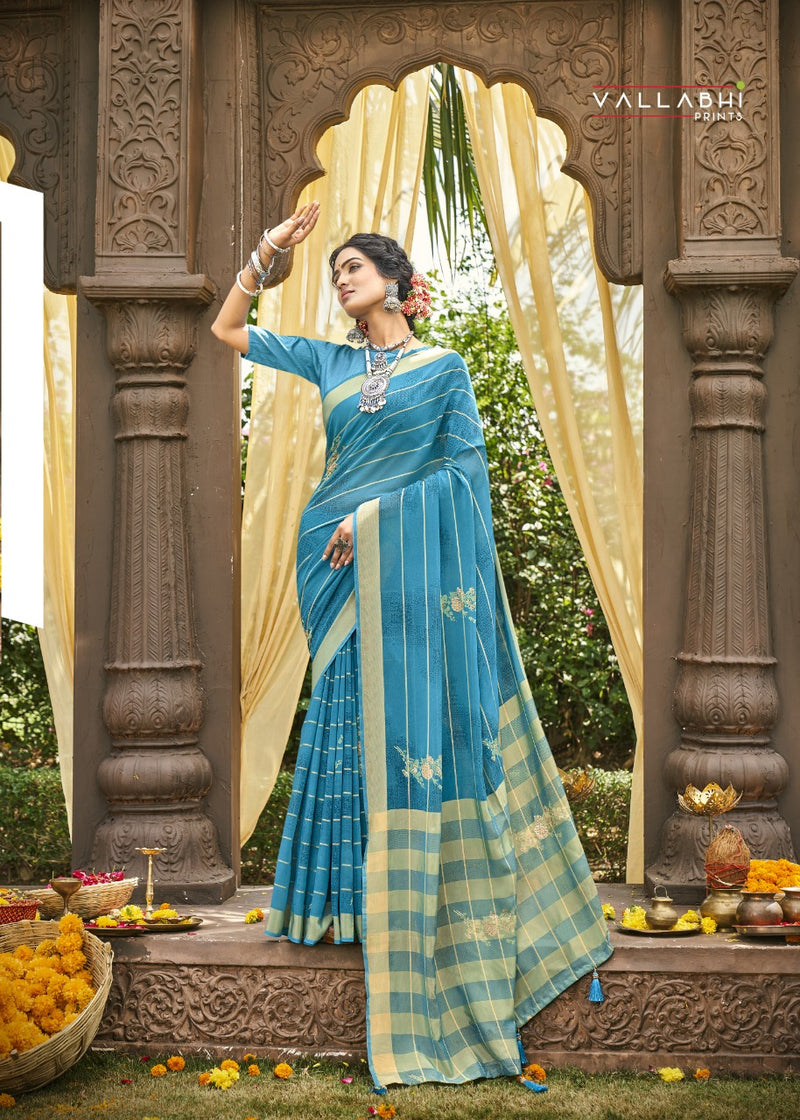 Vallabhi Print Soulful Weightless Stylish Designer Festival Wear Saree